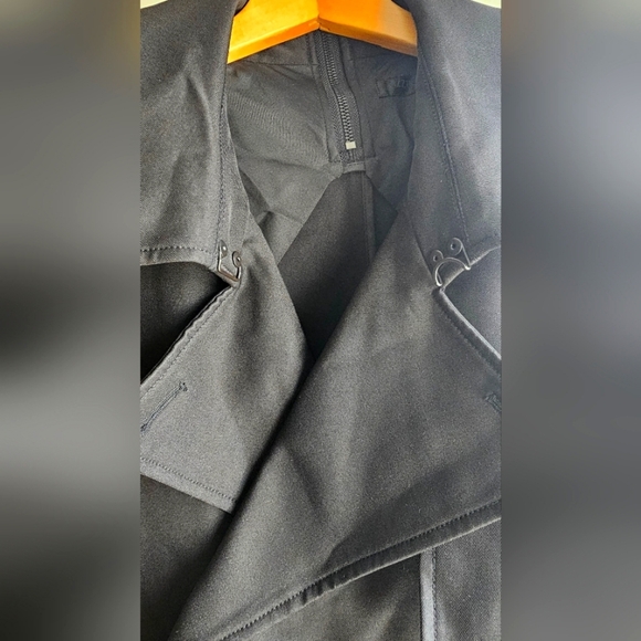 IZZUE Collection Double Breasted Pea Coat  Black Short Trenchcoat Unique size L - Picture 11 of 12